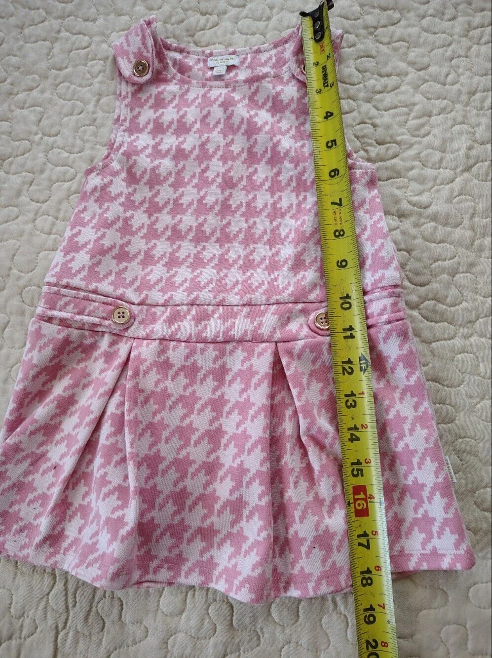 Tahari Pink and White Patterned Dress Size 24 Months.